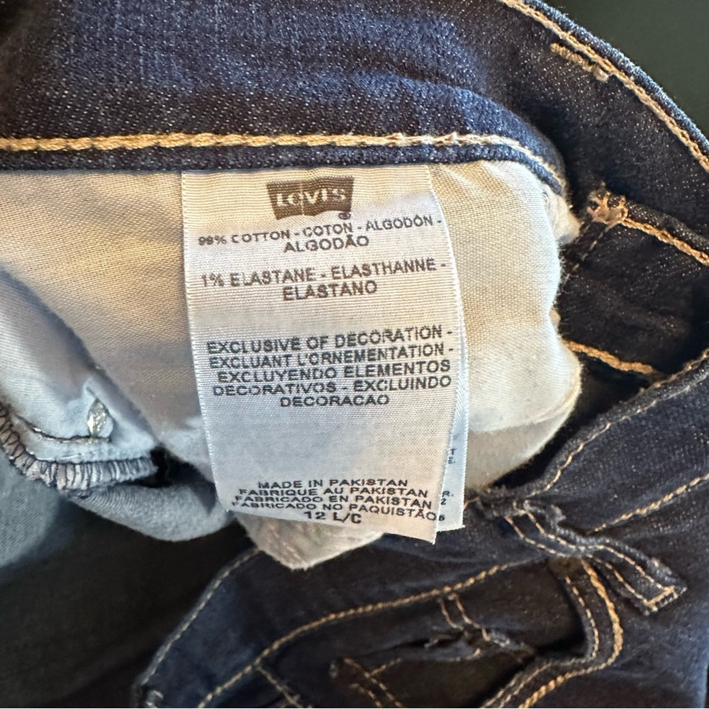 Levi's 529 Curvy Boot Cut Dark Blue Denim Jeans | 12 Long - Picture 6 of 10